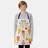 かわいいカスタムアイスクリーム棒つきキャンデーシェフのトレーニング エプロン (着用した状態)