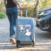 かわいいカスタムウォーターカラースターズアンドベビーユニコーン シール (スーツケースインサイチュ)