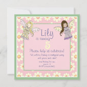 かわいいカスタムエンジェルフェアリー誕生日パーティー招待状 招待状 (正面)