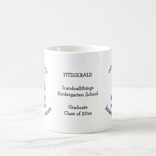 かわいいカスタムカエル幼稚園卒業 コーヒーマグカップ (中央)