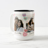 かわいいカスタムカップルの写真と文字プレゼント ツートーンマグカップ (正面左)
