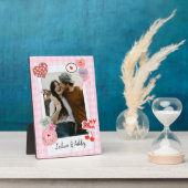 かわいいカスタムカップルの写真と文字プレゼント フォトプラーク (側面)