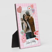 かわいいカスタムカップルの写真と文字プレゼント フォトプラーク (側面)