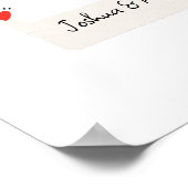 かわいいカスタムカップルの写真と文字プレゼント ポスター (角)