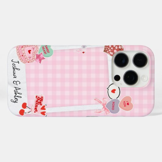 かわいいカスタムカップルの写真と文字プレゼント Case-Mate iPhoneケース (裏面 (横))