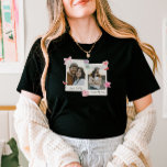 かわいいカスタムカップルの写真と文字プレゼント Tシャツ<br><div class="desc">カップル用のフォトシャツカスタムでタイムレスなキープサケを作ろう！カップルの写真お気に入りのをレトロなインスパイアデザインでパーソナライズし、記念日、バレンタインの日、または単に理由に最適。写真とカスタマイズ文字でも。このシャツはユニーク愛の賜物祝だ。このトレンディーティーは感傷的な価値とスタイルを融合させ、特別な思い出を捉える。写真をアップロードし、今すぐ記事を作ろう！</div>