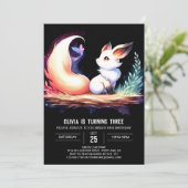 かわいいカスタムキツネ誕生日デジタル 招待状 (スタンド正面)