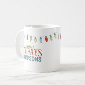 かわいいカスタムクリスマススタイリッシュ家族の名前 コーヒーマグカップ (正面左)