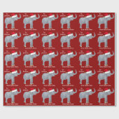 かわいいカスタムクリスマスゾウ ラッピングペーパー (フラット)