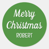 かわいいカスタムクリスマスタイポグラフィキッズネーム ラウンドシール (正面)