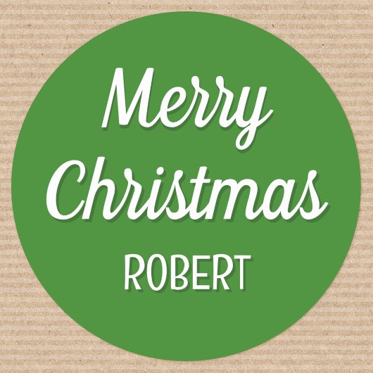 かわいいカスタムクリスマスタイポグラフィキッズネーム ラウンドシール