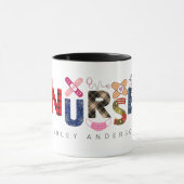 かわいいカスタムクリスマスナースプレゼント2写真名 マグカップ (中央)