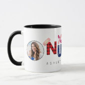 かわいいカスタムクリスマスナースプレゼント2写真名 マグカップ (左)