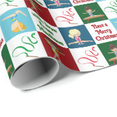 かわいいカスタムクリスマス体操ガールズ ラッピングペーパー (ロールコーナー)