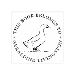 かわいいカスタムグースの本切手 ラバースタンプ