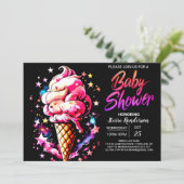 かわいいカスタムコーンブリスベビーシャワー 招待状 (スタンド正面)