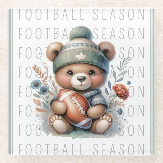 かわいいカスタムサッカー ガラスコースター (正面)