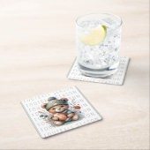 かわいいカスタムサッカー スクエアペーパーコースター (インサイチュ)