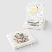 かわいいカスタムサッカー ストーンコースター (横)