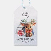 かわいいカスタムサンタトナディアスノーフレークキッドクリスマス ギフトタグ (正面)