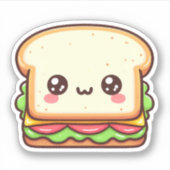 かわいいカスタムサンドイッチカットのビニールシール シール (正面)