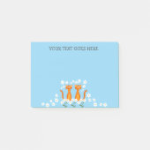 かわいいカスタムジンジャーフローラブルーオレンジキャット ポストイット (正面)