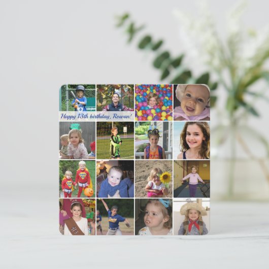 かわいいカスタムスクエアのフォトカード – あなたが作成! (スタンド正面)