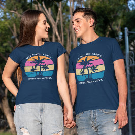 かわいいカスタムスプリングブレークビーチパームツリーファミリー Tシャツ