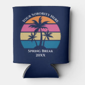 かわいいカスタムソロリティスプリングブレークビーチパーティーブルー 缶クーラー (正面)