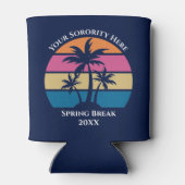 かわいいカスタムソロリティスプリングブレークビーチパーティーブルー 缶クーラー (裏面)