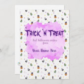 かわいいカスタムドードルハロウィンパタン葉書 シーズンカード (正面/裏面)