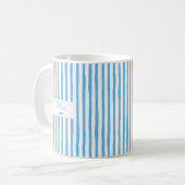 かわいいカスタムネームストライプコーヒーマグ コーヒーマグカップ (正面左)
