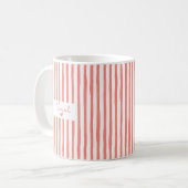 かわいいカスタムネームストライプコーヒーマグ コーヒーマグカップ (正面左)