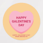 かわいいカスタムハートバレンタインデー ラベル (デザイン1)