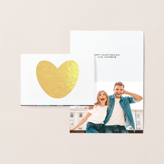 かわいいカスタムハート文字と写真バレンタインデー 箔カード (ディスプレー)
