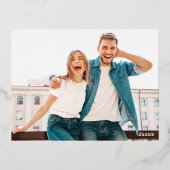 かわいいカスタムハート文字写真バレンタインデー 箔シーズンポストカード (裏面)