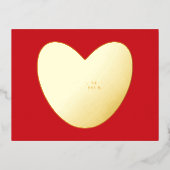 かわいいカスタムハート文字写真バレンタインデー 箔シーズンポストカード (正面)