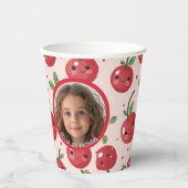 かわいいカスタムバリーの写真と名前の紙 紙コップ (正面)