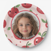 かわいいカスタムバリーの写真と名前紙プレート ペーパープレート (正面)