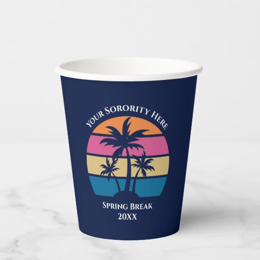 かわいいカスタムビーチパーティーパームツリーズブルー 紙コップ (正面)