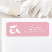 かわいいカスタムピンクの人魚差出人住所ラベル ラベル (インサイチュ)