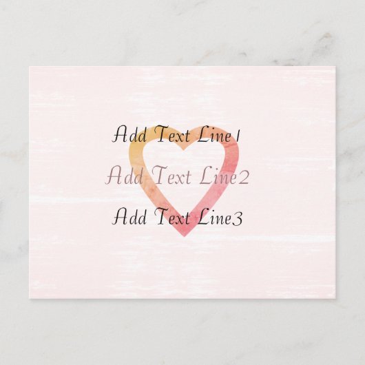 かわいいカスタムピンクハートカード ポストカード (正面)