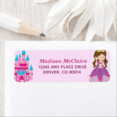 かわいいカスタムピンクプリンセス城おとぎ話 ラベル (インサイチュ)