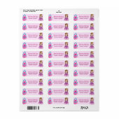 かわいいカスタムピンクプリンセス城おとぎ話 ラベル (フルシート)