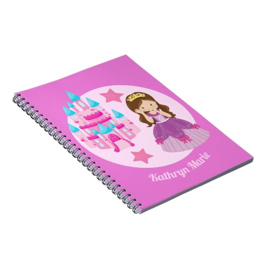 かわいいカスタムピンクプリンセス城のおとぎ話 ノートブック (右側)