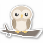 かわいいカスタムフクロウのカットビニール シール (正面)