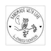 かわいいカスタムフクロウの愛で手作り ラバースタンプ (インプリント)