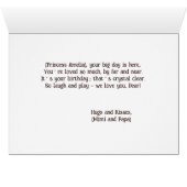 かわいいカスタムプリンセスキャッスル写真誕生日カード (内部横(下))