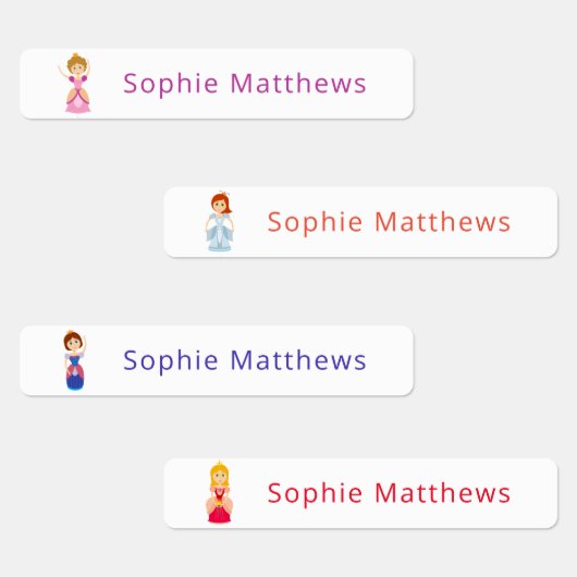 かわいいカスタムプリンセスパーソナライズされた名衣 ラベル (グループ)