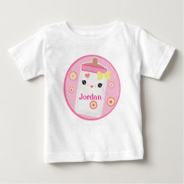 かわいいカスタムベビーボトルガールベビーロンパー ベビーTシャツ